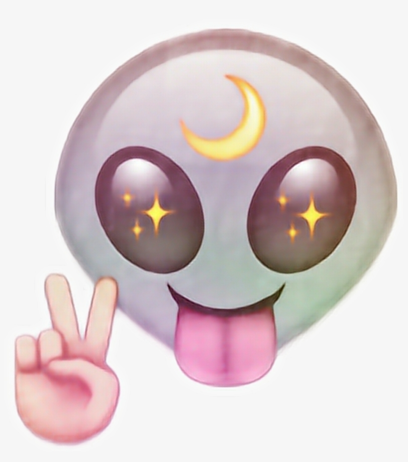 #alien #moon #emoji - Alien Girl Emoji Png, transparent png download