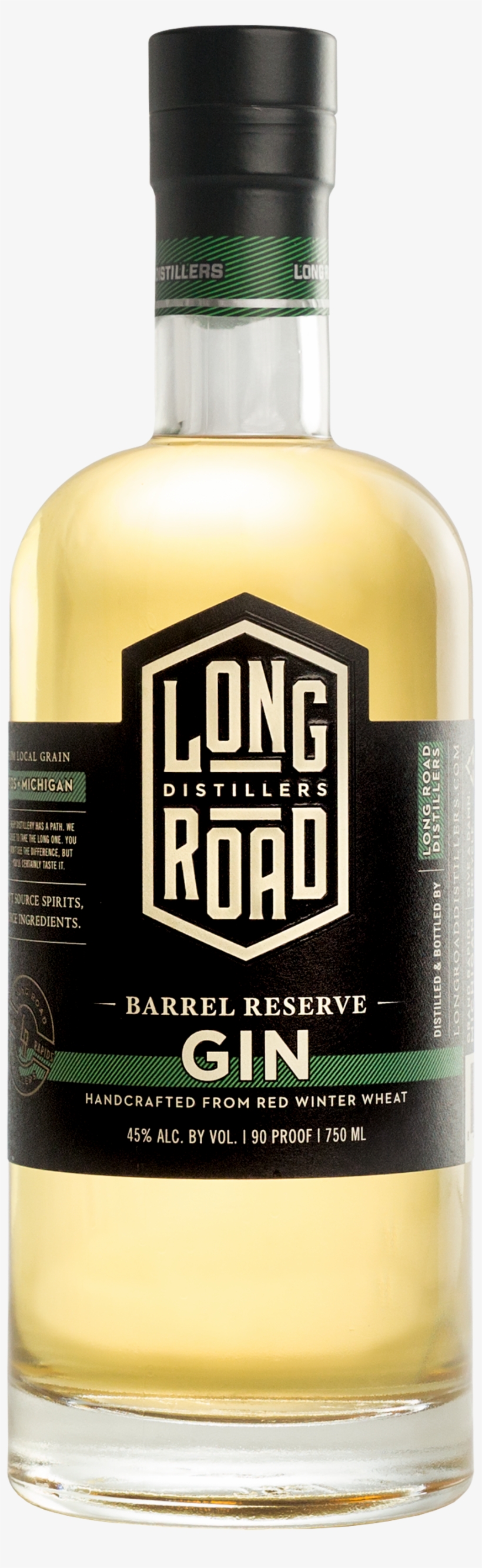 Barrel Reserve Gin Long Road Distillers - Glass Bottle, transparent png download