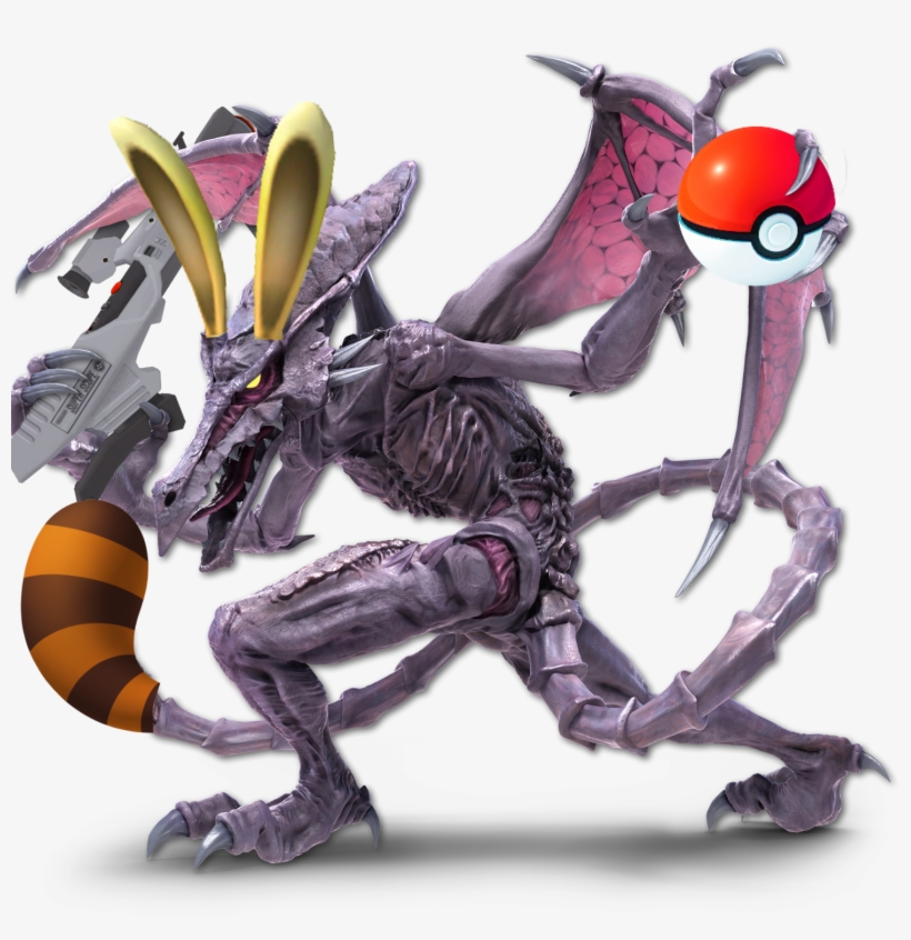 Ridley Has The Bunny Hood, Tanooki Tail, Super Scope - Ridley Smash Ultimate Render, transparent png download