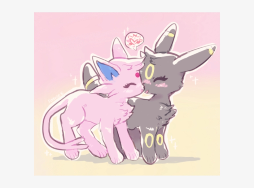 Espeon & Umbreon - Cartoon, transparent png download