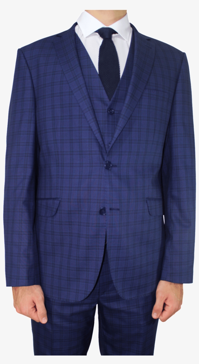 Check 3 Piece Suit Blue, transparent png download