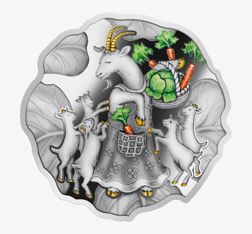 Niue 2015 Year Of The Goat Cabbage Shaped Proof Silver - Niue The Year Of The Goat $1 Lunar Chinese Calendar, transparent png download