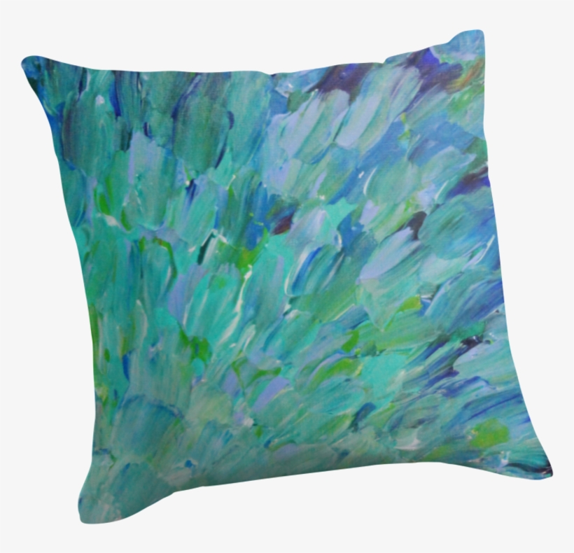 Ocean Themes, Peacock Feathers, Throw Pillows, Teal, - Cushion, transparent png download