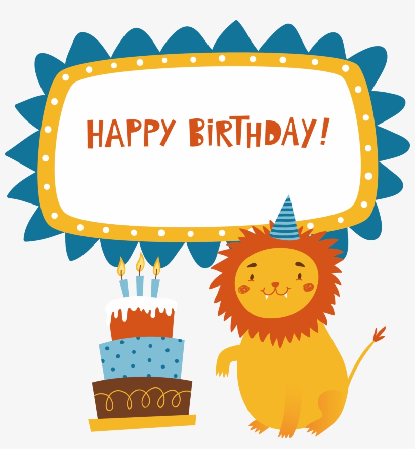 Lion Wedding Invitation Birthday Cake Greeting Card - С Днем Рождения Лев, transparent png download
