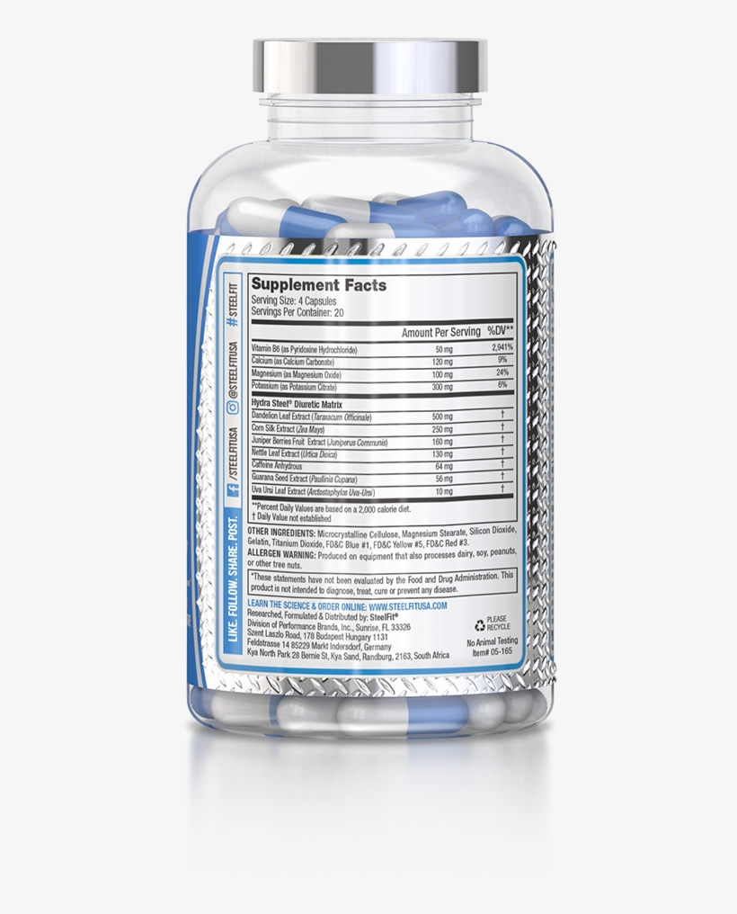 Hydra Steel - Plastic Bottle, transparent png download