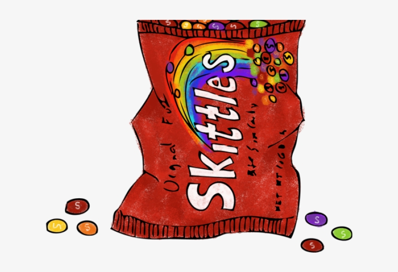 Red Clipart Skittles Cartoon Bag Of Skittles PNG Image Transparent