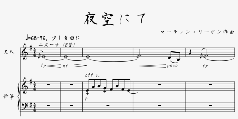 Extract Of Score For In The Night Sky - Sheet Music, transparent png download