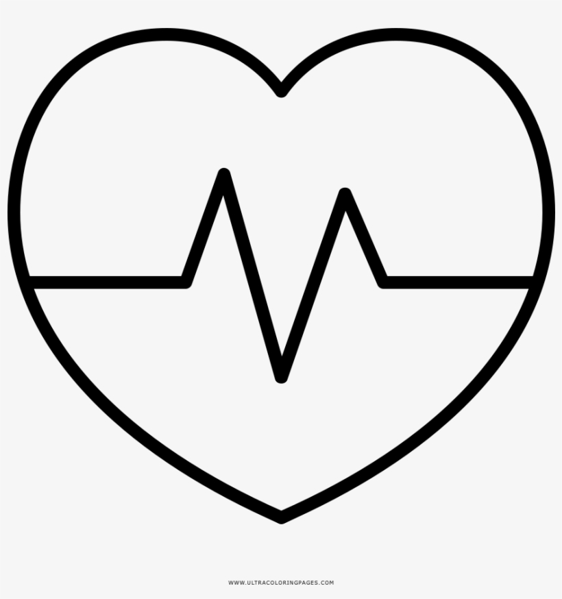 Heartbeat Coloring Page - Heartbeat Coloring Pages, transparent png download