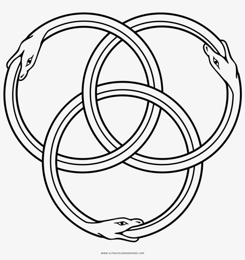 Ouroboros Coloring Page - Snake Eating Itself, transparent png download