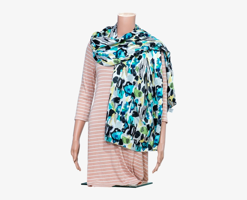 Silky Wrap With Pockets Ink Splash Pattern - Blouse, transparent png download