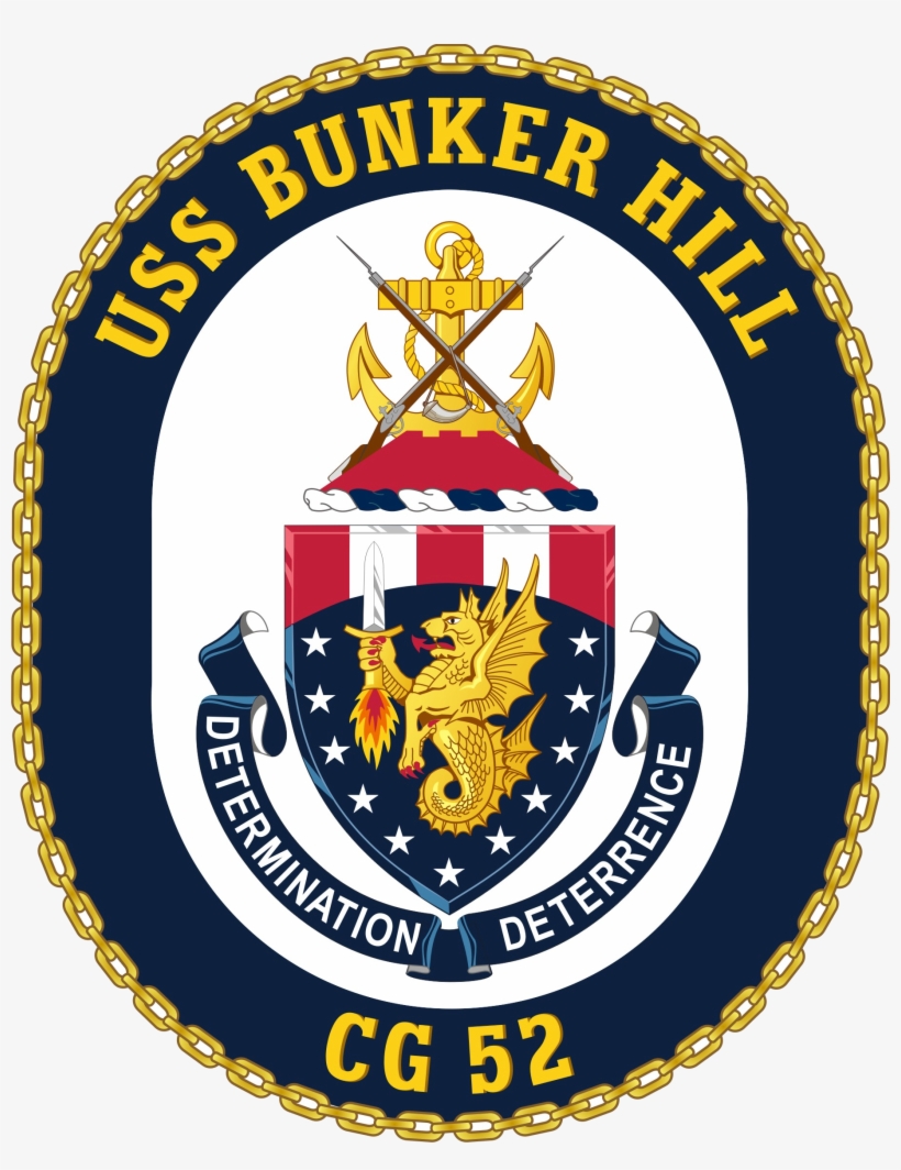 Uss Bunker Hill Cg-52 Crest - Uss Bunker Hill Logo, transparent png download