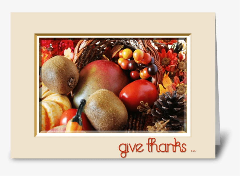 Thanksgiving Cornucopia Greeting Card - Picture Frame, transparent png download