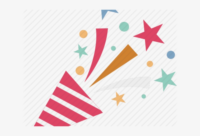 Confetti Clipart Party Horn - Confetti Poppers Transparent Background, transparent png download