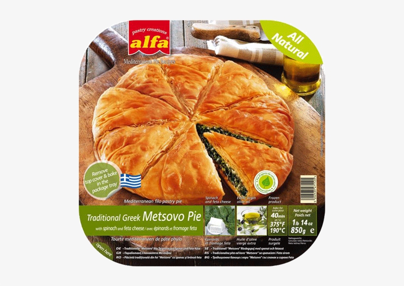 Traditional Greek Metsovo Pie Spinach - Alfa Pie, transparent png download