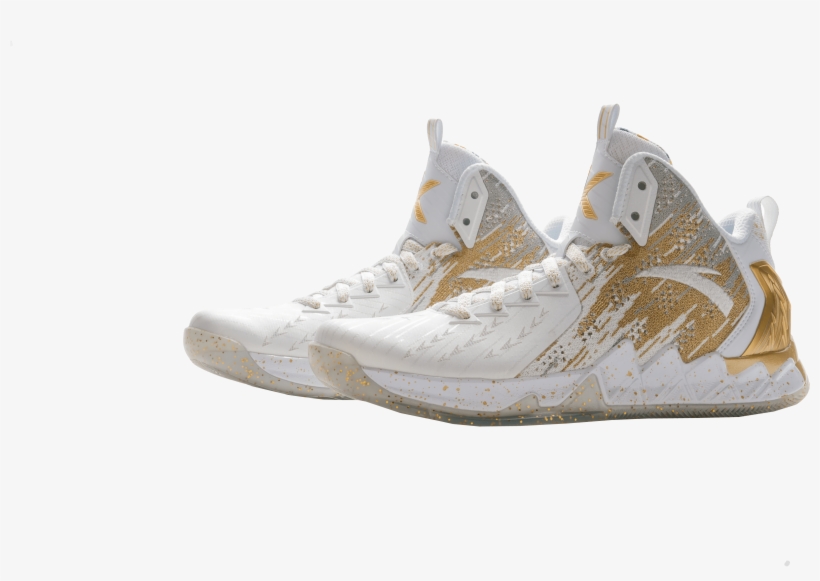 Anta Kt2 Chase White/gold - Black And White Klay Thompson Kt2, transparent png download