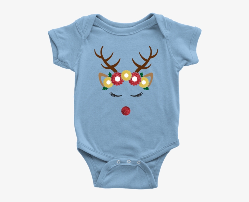Flower Crown Reindeer Onsie - Architects Design The Cutest Babies, transparent png download