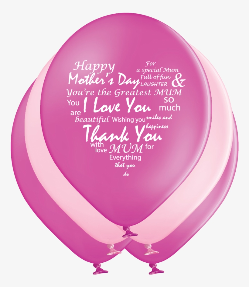 Latex Preprinted Mother's Day Balloons - Balloon, transparent png download