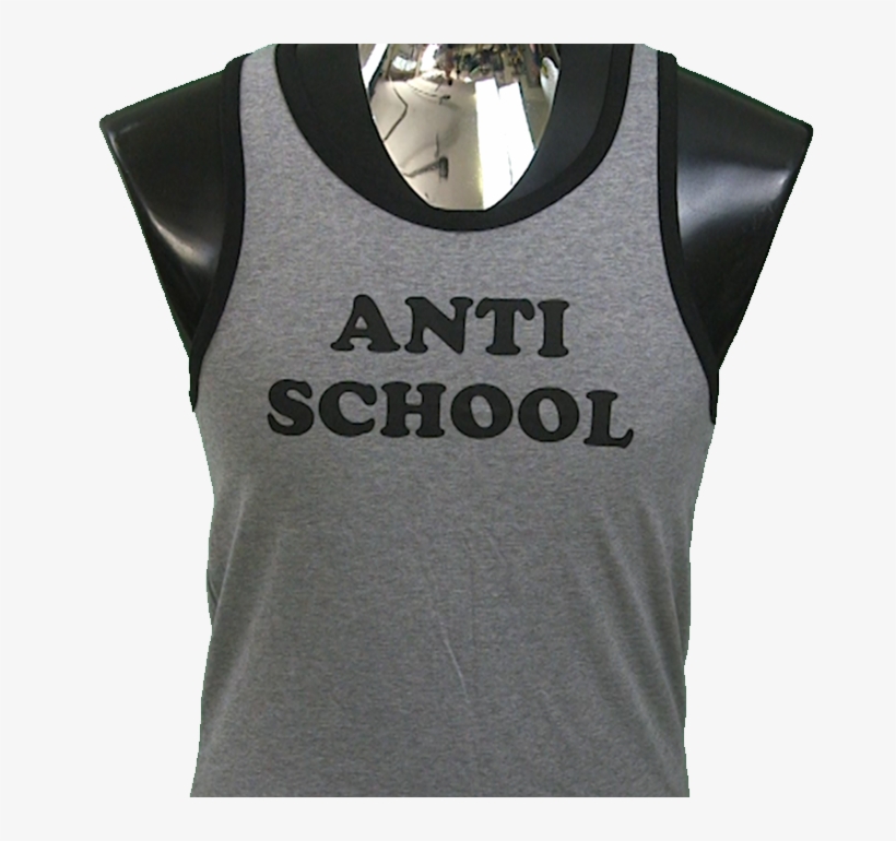Image Of Anti School Tank Top Grey - Active Tank, transparent png download