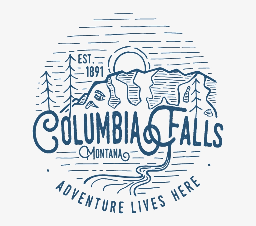 Columbia Falls Adventure Lives Here Logo - Illustration, transparent png download