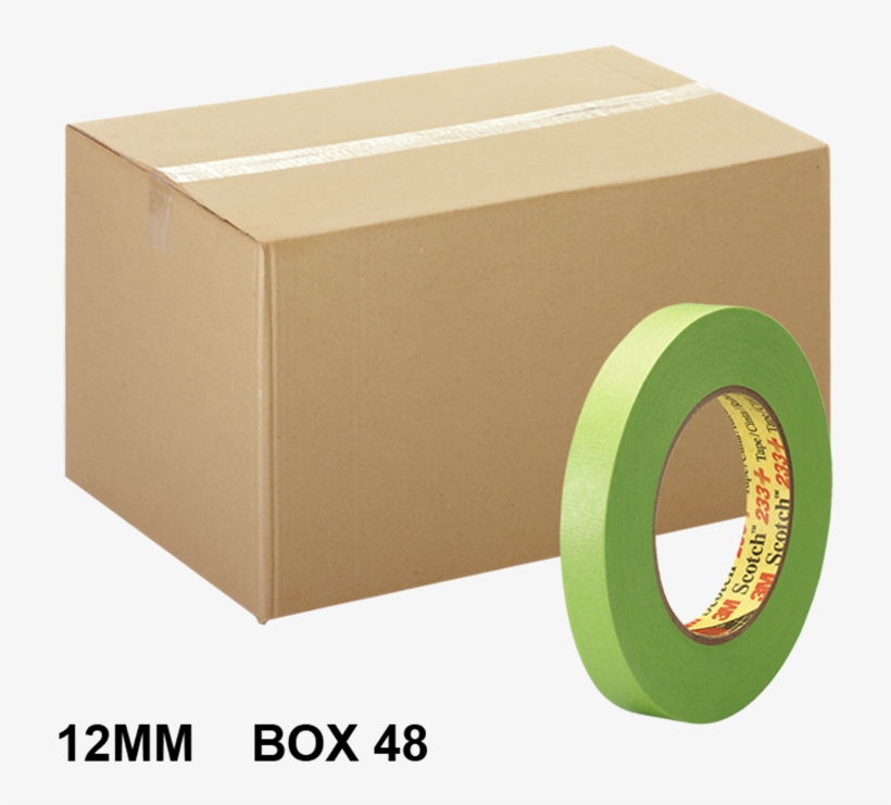 3m 233 Masking Tape Green 12mm X 50m - Box, transparent png download