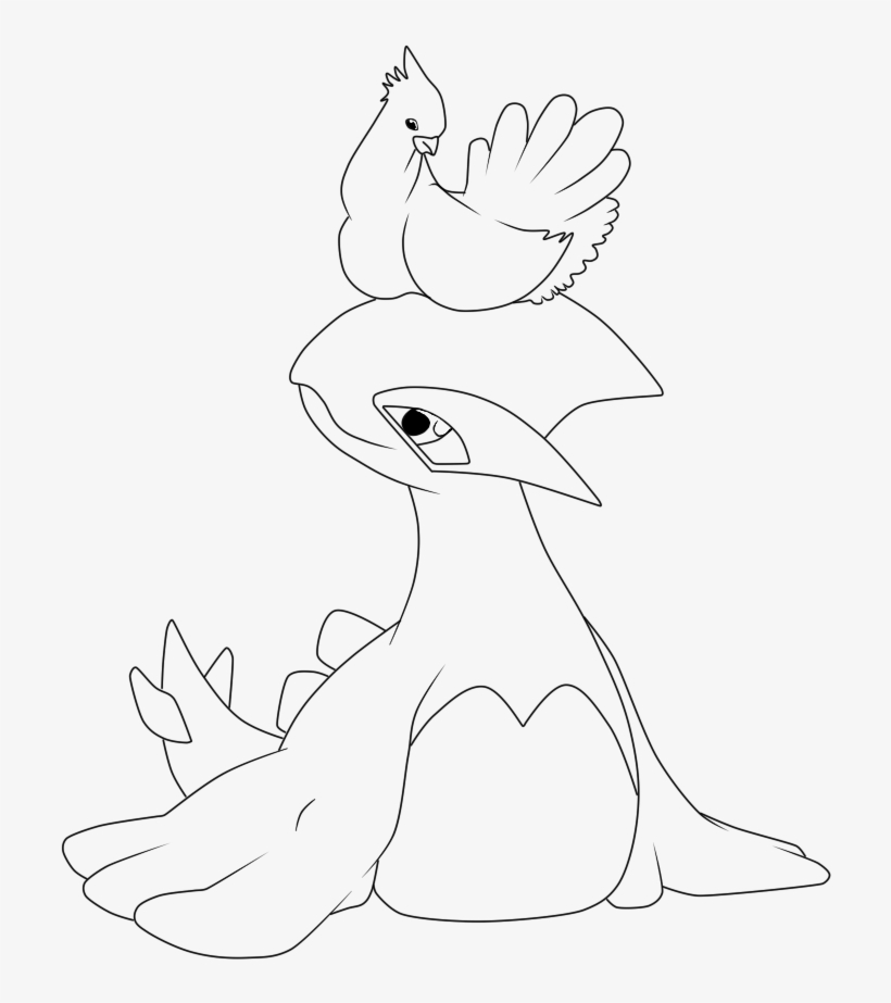 Lugia In The Coop - Line Art, transparent png download