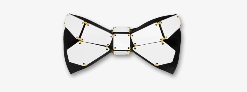 Geometry Dragonfly In Gold Line Black White Bow Tie - Strap, transparent png download