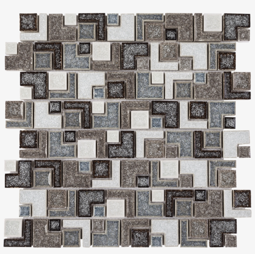 Rpc-13 Brown & Green Cracked Glass Maze Random Mosaic - Tile, transparent png download