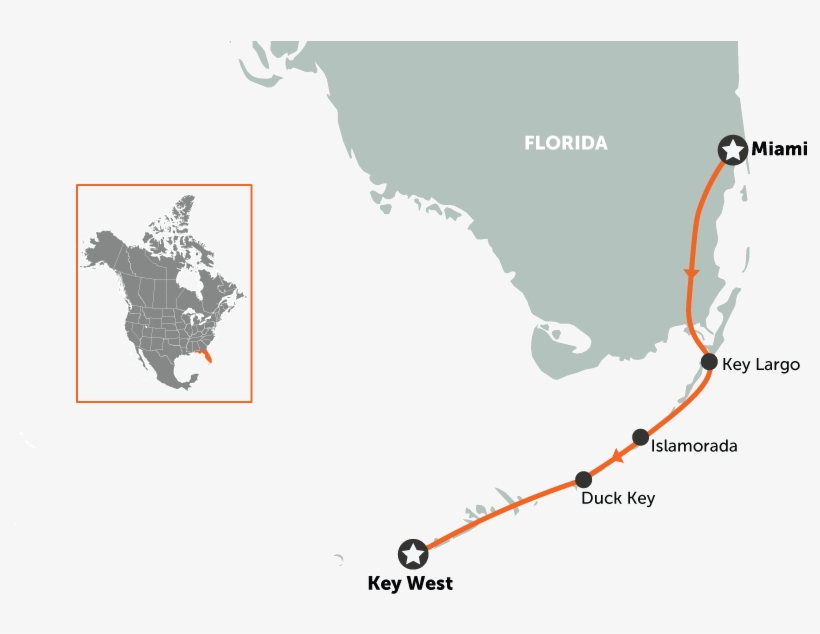 The Overseas Highway - Map, transparent png download