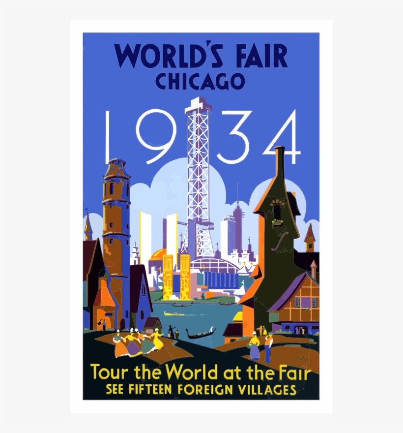 Medium Image - Chicago 1934 Worlds Fair Poster, transparent png download