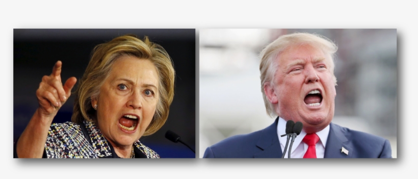 Hillary And The Donald (chip Somodevilla/getty Images) - Hillary Clinton Looking Mad, transparent png download
