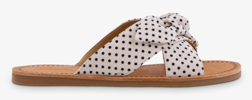 Hollie White Black Spot Default - Slide Sandal, transparent png download