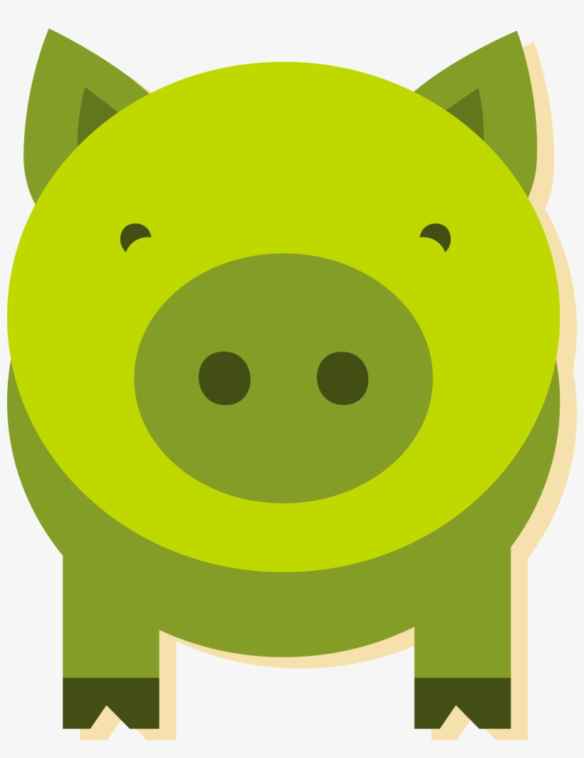 Green Clipart Piggy Bank - Green Pig Clipart, transparent png download