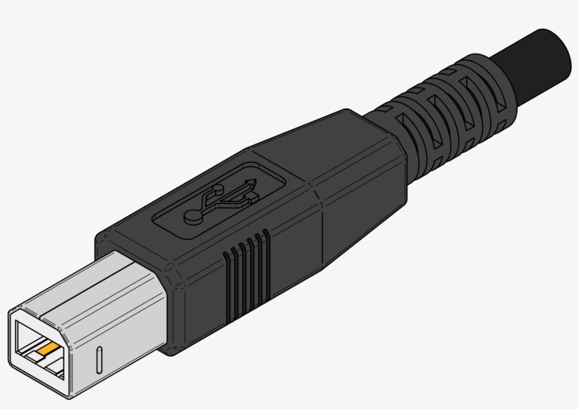 Clip Black And White Library Plug Drawing Usb Type - Usb Type B Png, transparent png download