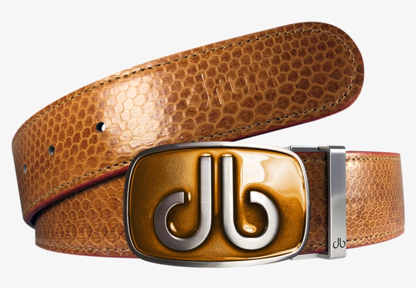 Brown Snakeskin Leather Belt With Buckle - Belt, transparent png download