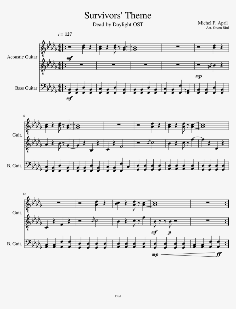 Dead By Daylight - Luna Tucumana Piano Partitura, transparent png download