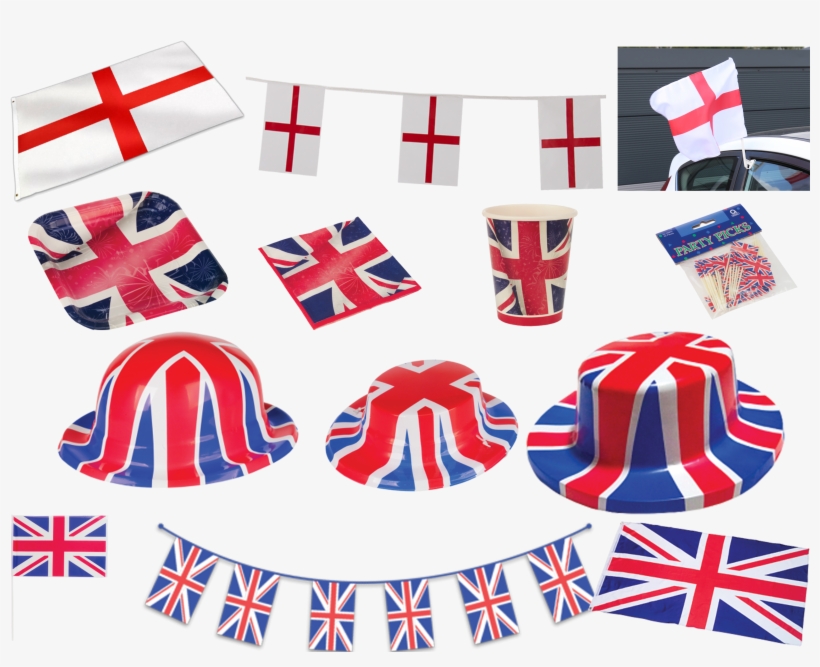 Web Offer England And Union Jack Flags And Bunting, transparent png download