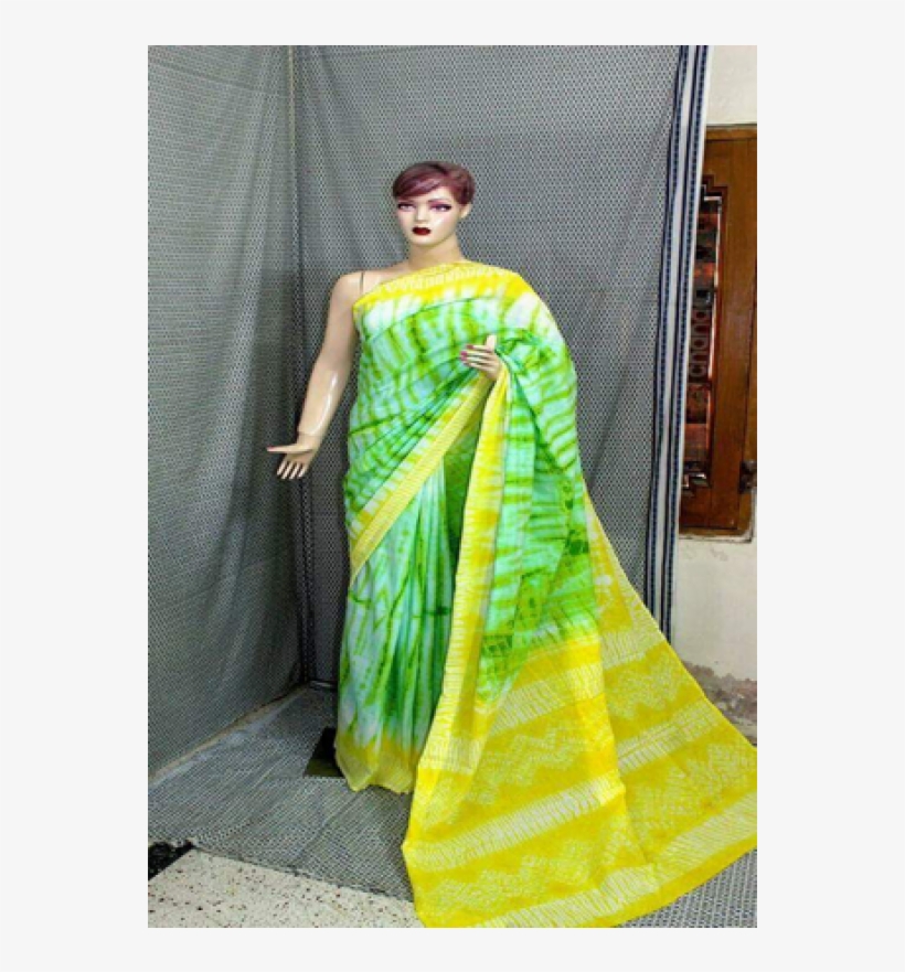 Shibori Printed Saree - Sari, transparent png download