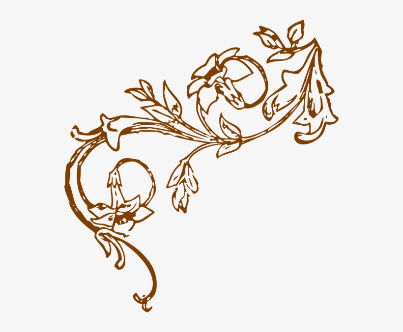 Brown Flower Corner Png, transparent png download