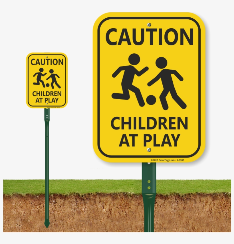 Lawnboss® Sign & Stake Kit - Slow Kids At Play With Graphic High Intensity Grade, transparent png download