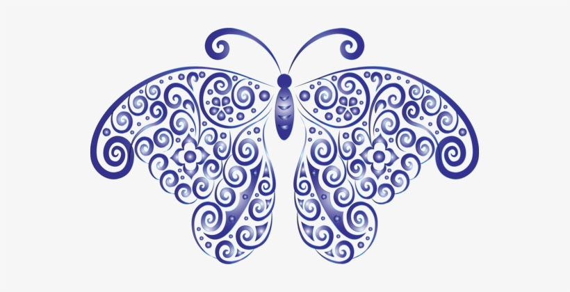 Butterfly Visual Arts Drawing Silhouette - Transparent Background Butterfly Design Png, transparent png download