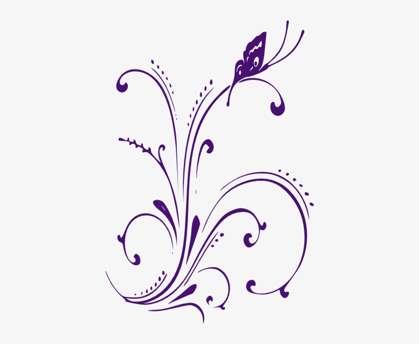 Butterfly Border Clip Art - Butterfly Scroll Clip Art, transparent png download