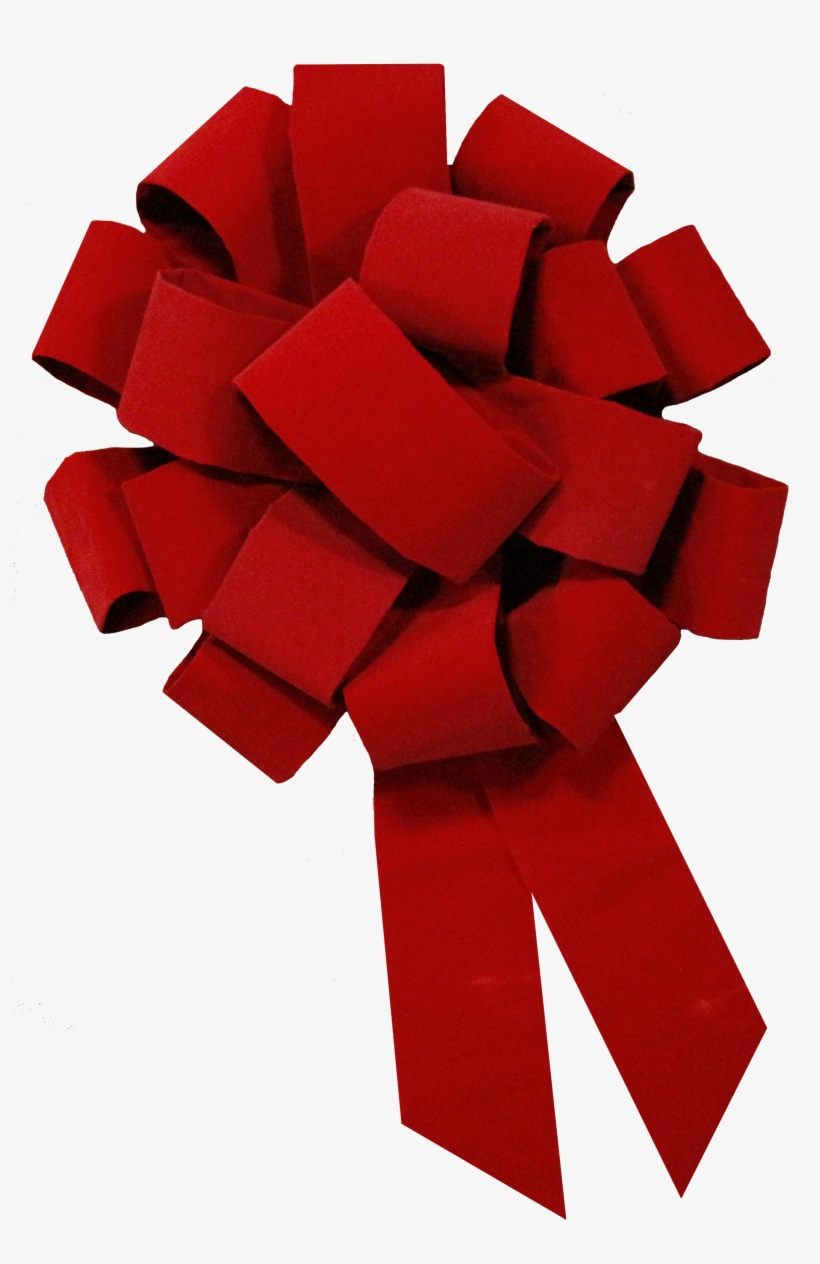 Large Red Velvet Bow - Red Bow On Car, transparent png download