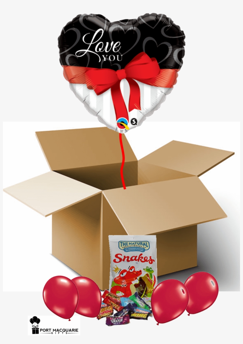 Love You - 18" Love You Red Ribbon Foil Balloon, transparent png download