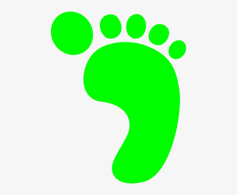 Bright Green Footprint Clip Art At Clker - Footprint Clipart, transparent png download