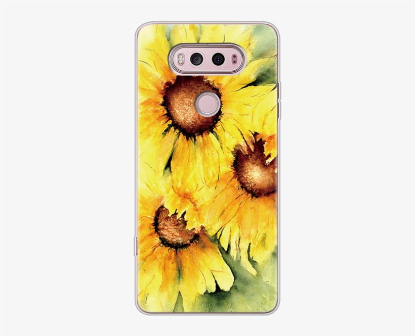 Case For Lg V20 Case Ultra Thin Soft Tpu Flowers Rubber - 太阳 花 水彩, transparent png download