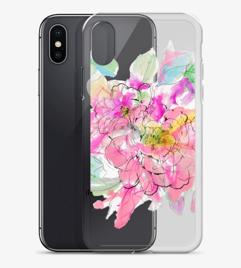 Watercolor Peony Iphone Case - Mobile Phone Case, transparent png download