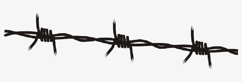Wire, Silhouette, Farm, Border, Metal, - Barb Wire Fence Drawing, transparent png download