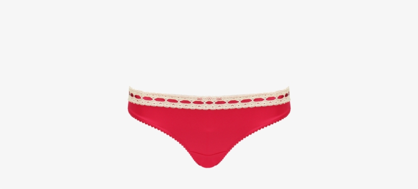 Lace Knicker Red & Cream - Lace, transparent png download