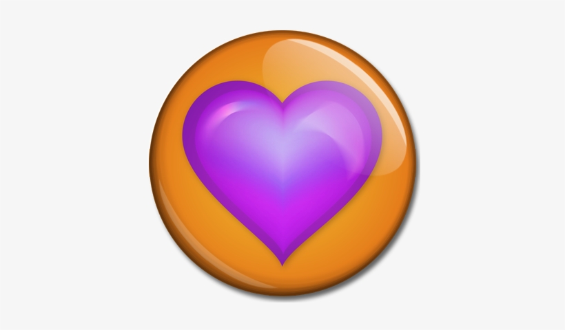 Purple Heart On An Orange Background - Orange And Purple Heart, transparent png download