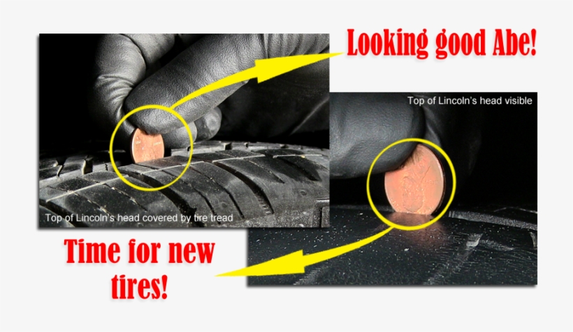 Tire Tread Penny Test - Alt Attribute, transparent png download
